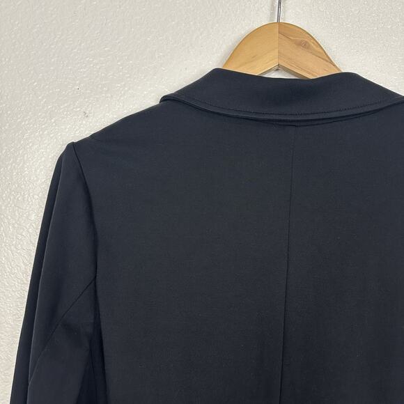 Athleta Eastbound Blazer Women Size 16 Black Travel Jacket Knit Minimalist Knit - Picture 7 of 13